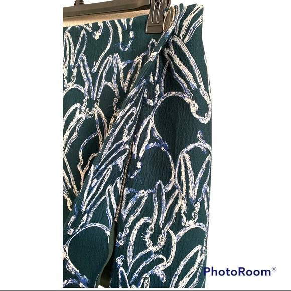 Jason Wu Grey Forest Green Embroidered Faux Wrap Wool Blend Skirt - Picture 4 of 8